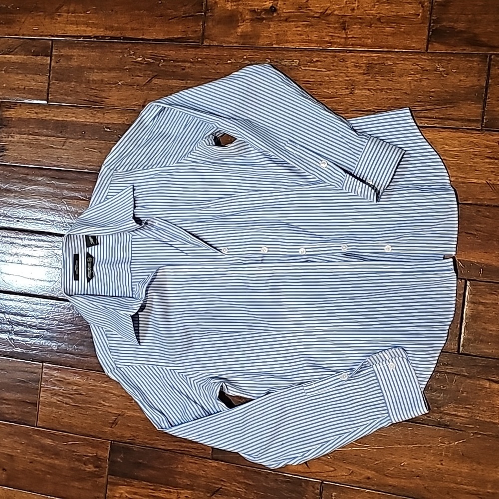 Eddie Bauer Blue Striped Button Down